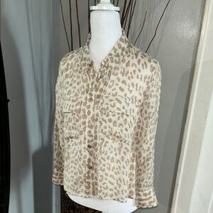 Equipment.Leopard Print Button-Up Blouse